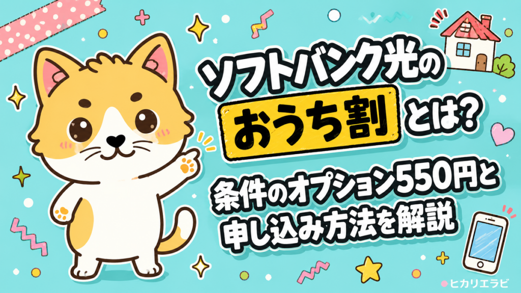 ソフトバンク光のおうち割とは？条件のオプション550円と申し込み方法を解説