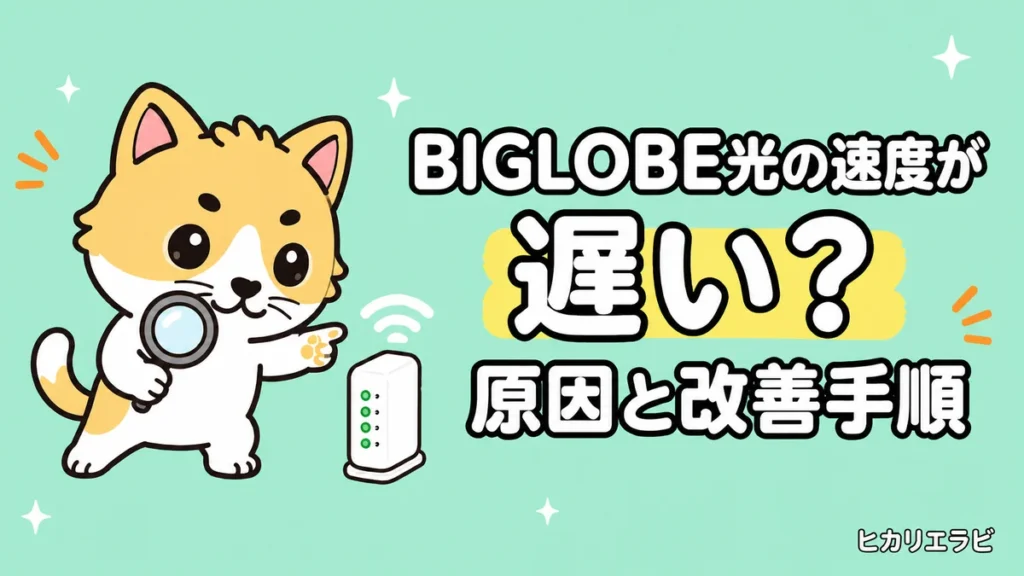 BIGLOBE光の速度が遅い原因は？IPv6・Wi-Fi・マンションの改善手順