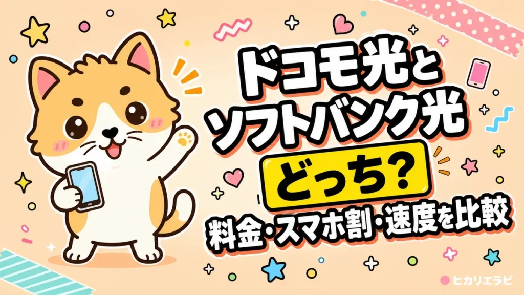 ドコモ光とソフトバンク光はどっち？料金・スマホ割・速度を比較