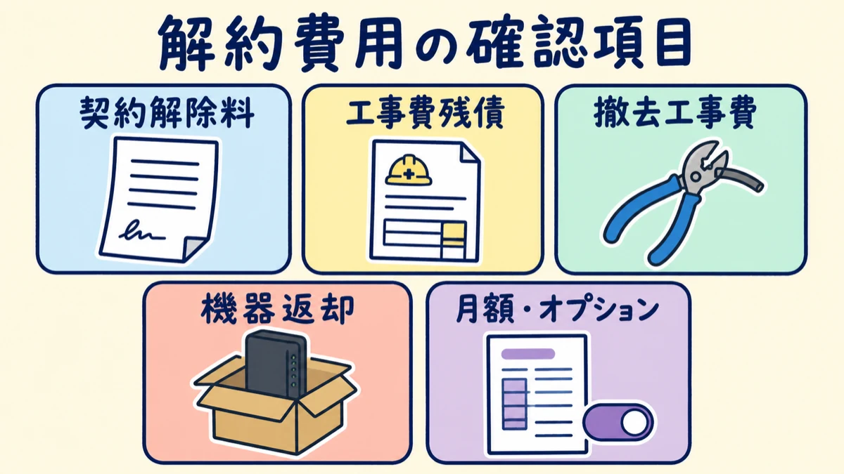 NURO光の解約費用で確認する契約解除料・工事費残債・撤去工事費・機器返却・月額とオプション