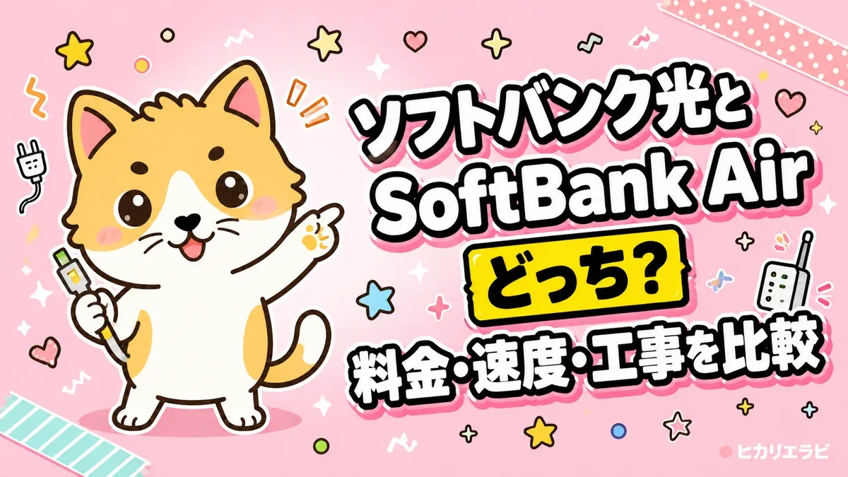 ソフトバンク光とSoftBank Airはどっち？料金・速度・工事を比較