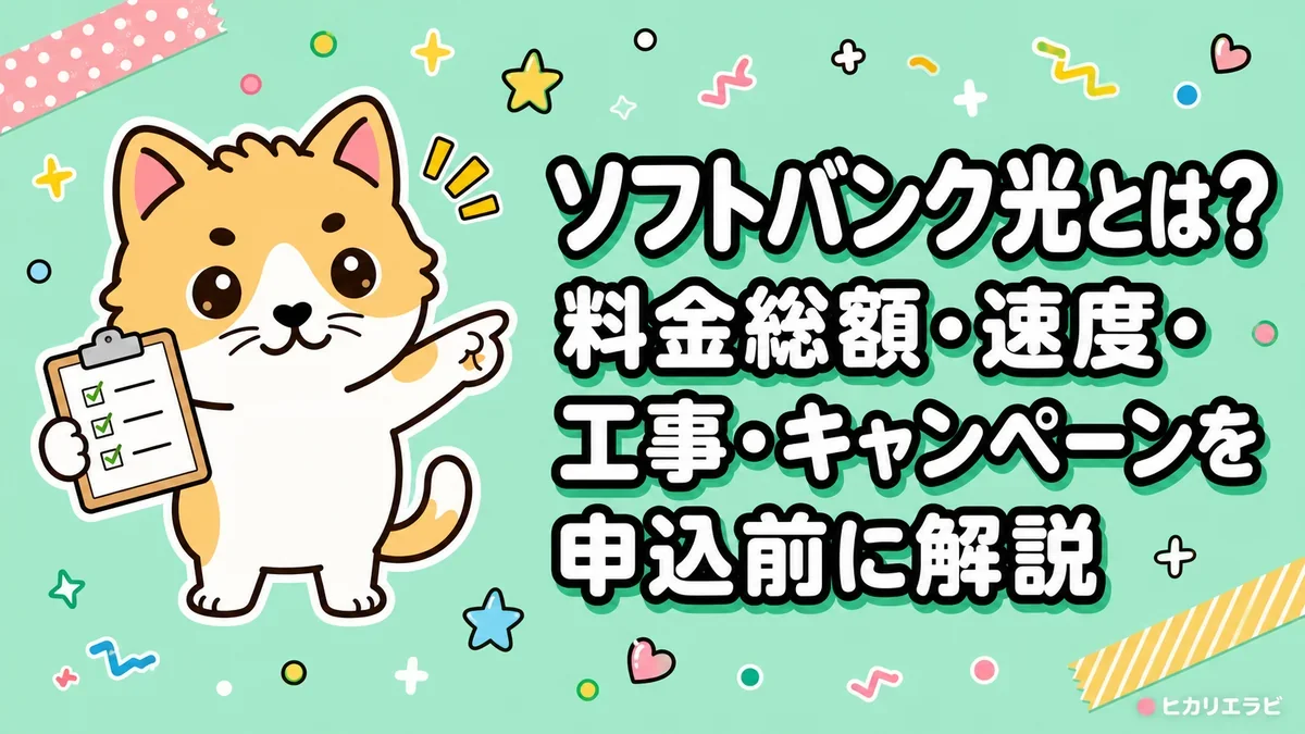 ソフトバンク光とは？料金総額・速度・工事・キャンペーンを申込前に解説